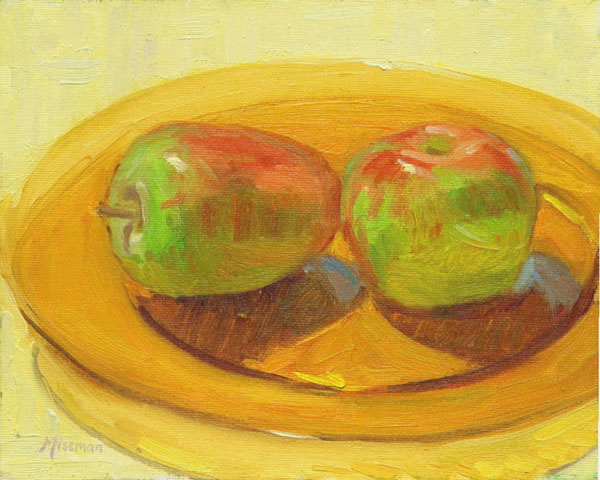 Two Apples on Amber